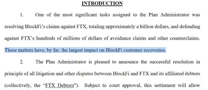 Extract from BlockFi's bankruptcy administrators on March. 6. Source: Courtlistener
